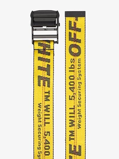 off white caution tape belt.